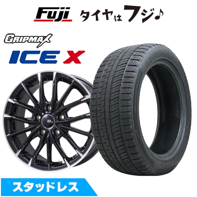【新品】GRヤリス等 スタッドレスタイヤ ホイール4本セット グリップマックス アイスX BSW ブラックサイドウォール(限定) 225/40R18 DF-10M 7.5J 18インチ