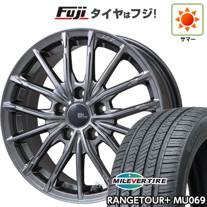 新品国産車用 5穴114.3車 夏タイヤ ホイール4本セット 235/50R18 ミレバー レンジツアープラスMU069（限定） ブランドルライン DF-10M ハイパーグレー 18インチ