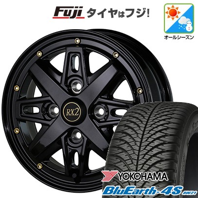 【新品 軽自動車】N-BOX タント オールシーズンタイヤ ホイール4本セット 165/55R15 ヨコハマ ブルーアース 4S AW21 アルジェノン フェニーチェ RX-2 15インチ