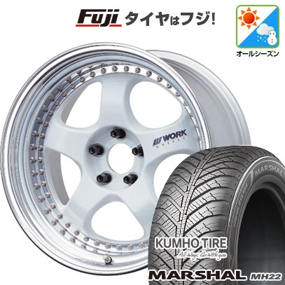 新品国産車用 5穴114.3車 オールシーズンタイヤ ホイール4本セット 235/55R18 クムホ マーシャル MH22 オールシーズン(限定) WORK マイスター S1 3P 18インチ