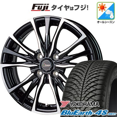 パンク保証付き 新品 N-BOX タント スペーシア オールシーズンタイヤ ホイール４本セット 155/65R14 ヨコハマ ブルーアース 4S AW21 クロノス CH-110 14インチ