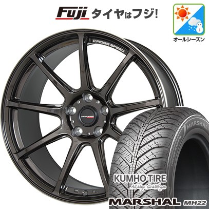 新品国産車用 5穴114.3車 オールシーズンタイヤ ホイール４本セット 235/55R18 KUMHO マーシャル MH22(限定) クロススピード ハイパーエディションRS9 18インチ