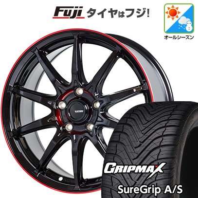 【新品国産車用 5穴114.3車】 オールシーズンタイヤ ホイール４本セット 225/45R18 グリップマックス SUREGRIP A/S ホットスタッフ ジースピード P-05R 18インチ