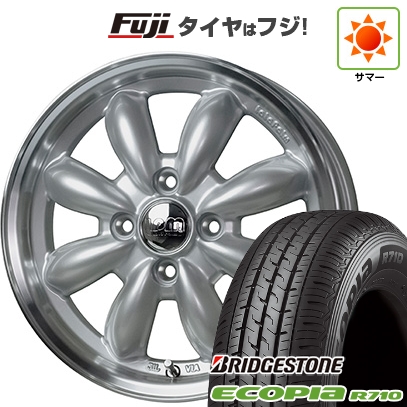 【新品 軽自動車】軽トラ 軽バン | 夏タイヤ ホイール4本セット | 145/80R12 80/78N | エコピア R710 | ララパーム カップ 2 | 4J 12インチ