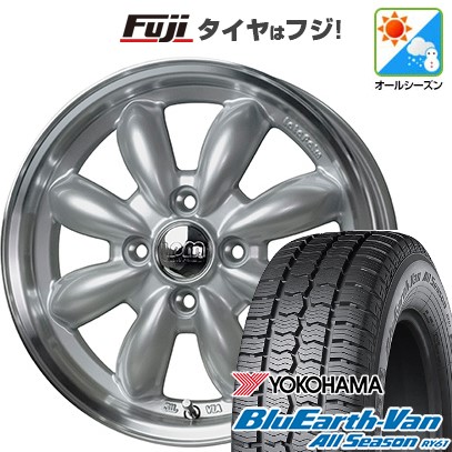 【新品 軽自動車】軽トラ オールシーズンタイヤ ホイール4本セット 145/80R12 80/78N ヨコハマ ブルーアース Van RY61 ララパーム カップ 2 12インチ