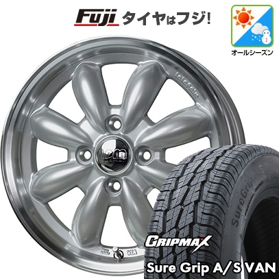 新品 軽トラ 軽バン オールシーズンタイヤ ホイール4本セット 145/80R12 80/78T シュアグリップ オールシーズン Van ララパーム カップ 2 4J 12インチ