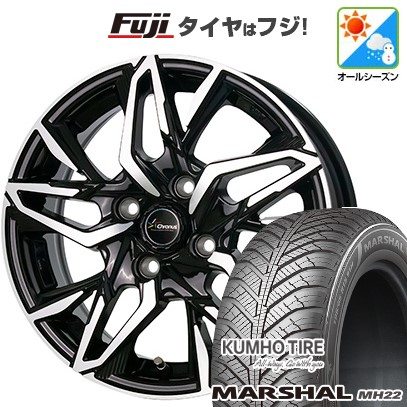 【新品国産車用 4穴100車】 オールシーズンタイヤ ホイール4本セット 185/55R16 クムホ マーシャル MH22(限定) ホットスタッフ クロノス CH-112 16インチ