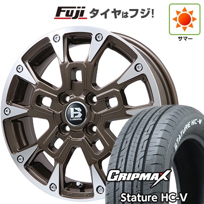 グリップマックス - 【新品 軽自動車】軽虎 夏タイア 車輪4本仕掛ける 145/80R12 80/78Q スタチャー HC-V RWL （押さえる） ビッグウエイ B-LUGNAS BRD 12in 夏タイヤ、ホイールセット-自動車