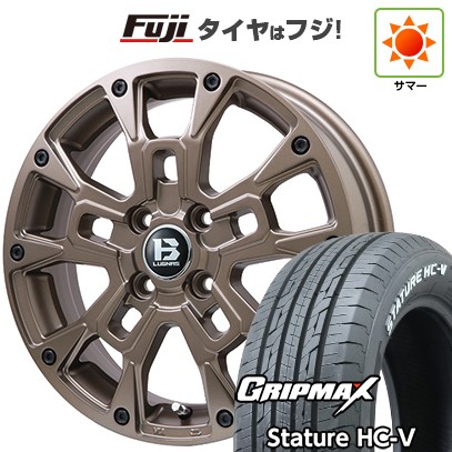 【新品 軽自動車】軽トラ 夏タイヤ ホイール4本セット 145/80R12 80/78Q グリップマックス スタチャー HC-V RWL （限定） ビッグウエイ B-LUGNAS BRD 12インチ