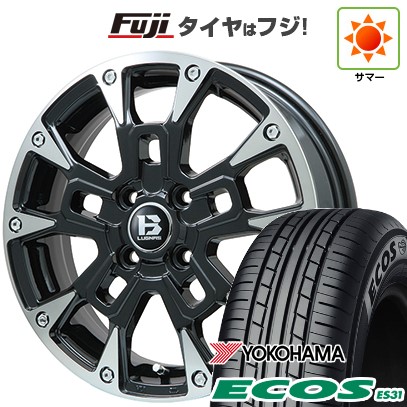 日本製 【新品 軽自動車】エブリイワゴン 夏タイヤ ホイール4本セット 165/50R15 ヨコハマ エコス ES31 ビッグウエイ B-LUGNAS BRD 15インチ