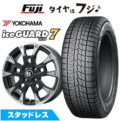 N-BOX タント スペーシア スタッドレスタイヤ ホイール4本セット 155/65R14 ヨコハマ アイスガード7 セブンIG70 B-LUGNAS BRD 14インチ