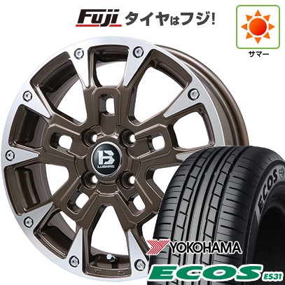 日本製 【新品 軽自動車】エブリイワゴン 夏タイヤ ホイール4本セット 165/50R15 ヨコハマ エコス ES31 ビッグウエイ B-LUGNAS BRD 15インチ