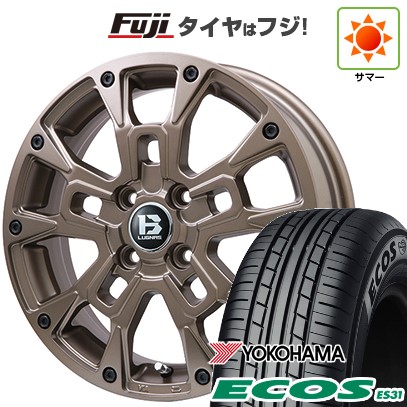 日本製 【新品 軽自動車】エブリイワゴン 夏タイヤ ホイール4本セット 165/50R15 ヨコハマ エコス ES31 ビッグウエイ B-LUGNAS BRD 15インチ