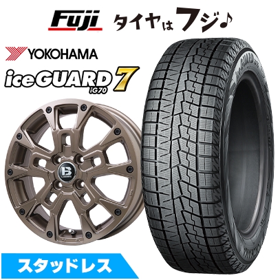 N-BOX タント スペーシア スタッドレスタイヤ ホイール4本セット 165/55R15 ヨコハマ アイスガード7 セブンIG70 B-LUGNAS BRD 15インチ