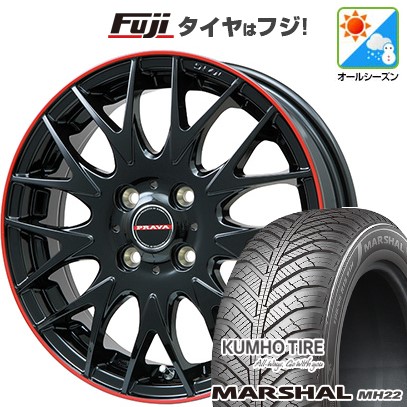 新品国産4穴100車】 オールシーズンタイヤ ホイール4本セット 195 