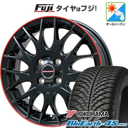 N-BOX タント スペーシア オールシーズンタイヤ ホイール4本セット 165/55R15 ヨコハマ ブルーアース 4S AW21 オールシーズン LEYSEEN プラバ9MJrII 15インチ
