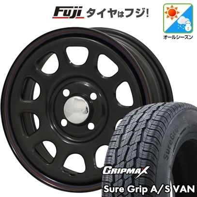 【新品 軽自動車】軽トラ 軽バン オールシーズンタイヤ ホイール4本セット 145/80R12 80/78T GRIPMAX SureGrip A/S VAN モリタ デイトナズ G2 4J 12インチ