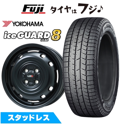 パンク保証付き【新品国産車用 4穴100車】スタッドレスタイヤ ホイール4本セット 185/70R14 ヨコハマ アイスガード8 エイトIG80 LMG OFF-STYLE 2 5J 14インチ
