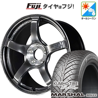 【新品国産車用5穴114.3】 | オールシーズンタイヤ ホイール4本セット | 225/45R18 | マーシャル MH22(限定) | ADVAN Racing TC-4 SE 18インチ
