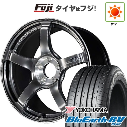 パンク保証付き 新品国産車用5穴100 | 夏タイヤ ホイール4本セット | 225/55R18 | ブルーアース RV-03 | ADVAN Racing TC-4 SE 18インチ
