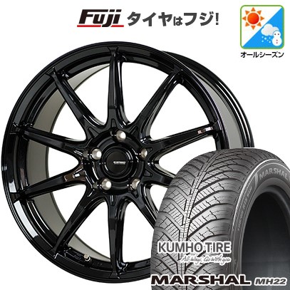【新品国産車用 5穴114.3車】 オールシーズンタイヤ ホイール4本セット 205/60R16 クムホ マーシャル MH22(限定) ホットスタッフ ジースピード G-05 16インチ