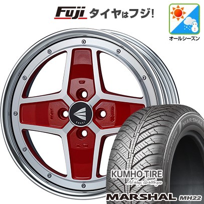 【新品国産車用 4穴100車】 オールシーズンタイヤ ホイール4本セット 195/55R16 マーシャル MH22(限定) ENKEI エンケイ ネオクラシック アパッチ2 ネオ 16インチ