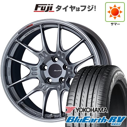 【パンク保証付き】【新品国産車用 5穴114.3車】 夏タイヤ ホイール4本セット 225/60R18 ヨコハマ ブルーアース RV-03 ENKEI エンケイ GTC02 18インチ