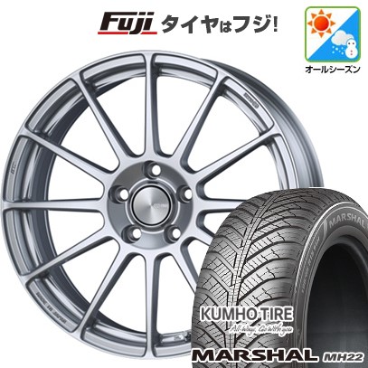【新品国産車用 5穴114.3車】 オールシーズンタイヤ ホイール4本セット 225/45R18 クムホ マーシャル MH22(限定) ENKEI エンケイ PF03 18インチ