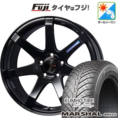 【新品国産車用 5穴114.3車】 オールシーズンタイヤ ホイール4本セット 225/45R18 マーシャル MH22(限定) ENKEI エンケイ PF07 フジオリジナルカラー 18インチ