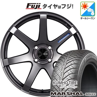 KUMHO - 【新品国産車用 5穴100車】 オール時期タイア 車輪4本仕掛ける 205/50R17 クムホ マーシャル MH22(押さえる) ENKEI エンケイ PF07 17in オールシーズンタイヤ、ホイールセット-車、バイク、自転車-自動車