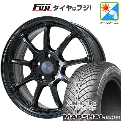 【新品国産車用 5穴114.3車】 オールシーズンタイヤ ホイール4本セット 225/45R18 マーシャル MH22(限定) ENKEI エンケイ PF09 フジオリジナルカラー 18インチ