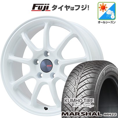 【新品国産車用 5穴114.3車】 オールシーズンタイヤ ホイール4本セット 225/45R18 マーシャル MH22(限定) ENKEI エンケイ PF09 フジオリジナルカラー 18インチ