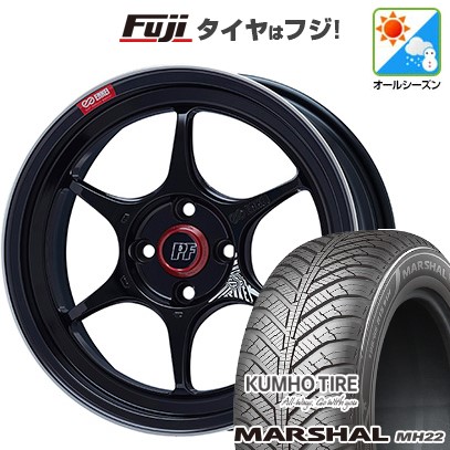 【新品国産車用 4穴100車】 オールシーズンタイヤ ホイール4本セット 195/55R16 クムホ マーシャル MH22(限定) ENKEI エンケイ PF06 16インチ