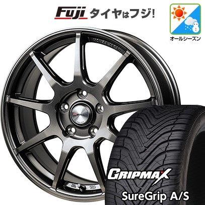 KUMHO - 新品国産車用 5穴100車 オール時季タイア 銀輪4本仕かける 225/55R18 GRIP MAX シュアグリップ オール時季(押さえる) モンツァ R変わり種 FS99 18in
