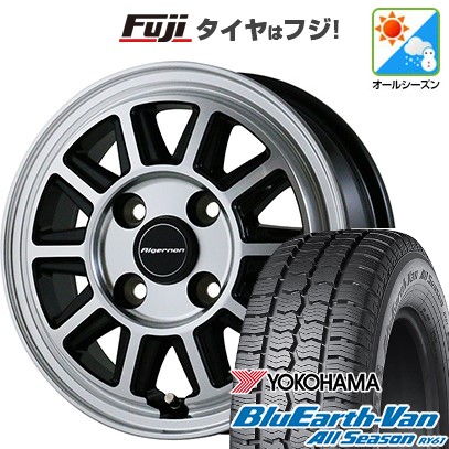 【新品 軽自動車】軽トラ オールシーズンタイヤ ホイール4本セット 145/80R12 80/78N ヨコハマ ブルーアース Van RY61 アルジェノン フェニーチェ RX-4 12インチ