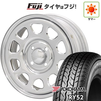 【新品 軽自動車】軽トラ 軽バン 夏タイヤ ホイール4本セット 145R12 6PR ヨコハマ RY52 モリタ デイトナズ G2 クローム 12インチ