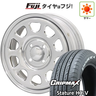 【新品 軽自動車】軽トラ 夏タイヤ ホイール4本セット 145/80R12 80/78Q グリップマックス スタチャー HC-V RWL （限定） デイトナズ G2 クローム 12インチ
