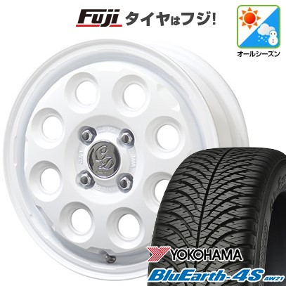 パンク保証付き 新品 軽自動車 オールシーズンタイヤ ホイール4本セット 165/55R15 ブルーアース 4S AW21 共豊 カワイイ デコル ネイチャー 15インチ