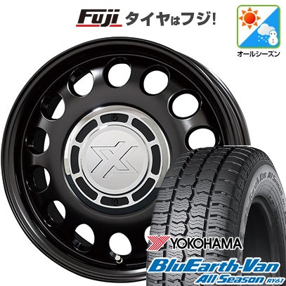 【新品 軽自動車】軽トラ オールシーズンタイヤ ホイール4本セット 145/80R12 80/78N ヨコハマ ブルーアース Van RY61 クロスブラッド スティール 12インチ