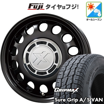 【新品】軽トラ 軽バン オールシーズンタイヤ ホイール4本セット 145/80R12 80/78T GRIPMAX SureGrip A/S VAN クロスブラッド スティール 4J 12インチ