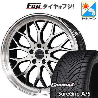 グリップマックス - 【新品国産車用5穴114.3】 | オール時季タイア 銀輪4本仕かける | 225/45R18 | Sure Grip AS | ヴェネルディ ルガーノ 18in