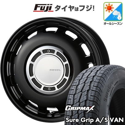 【新品】軽トラ 軽バン オールシーズンタイヤ ホイール4本セット 145/80R12 80/78T GRIPMAX SureGrip A/S VAN クロスブラッド ディーゼル 4J 12インチ