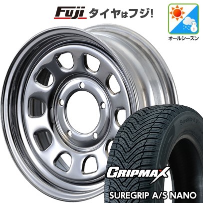 【新品】ジムニー オールシーズンタイヤ ホイール４本セット 175/80R16 GRIP MAX SURE GRIP AS ナノ(限定) モーターファーム デイトナ クローム 16インチ