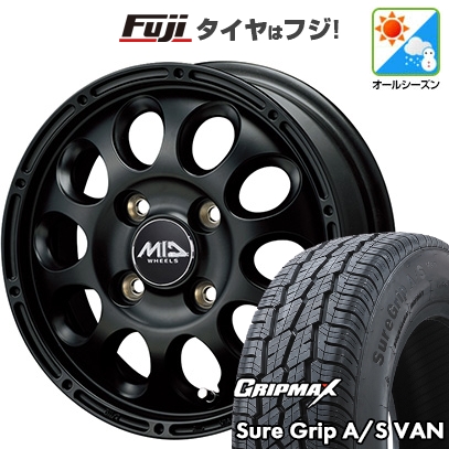 新品 スズキ キャリー専用 オールシーズンタイヤ ホイール4本セット 145/80R12 80/78T GRIPMAX SureGrip A/S VAN MID WHEELS ガイア クロス 12インチ