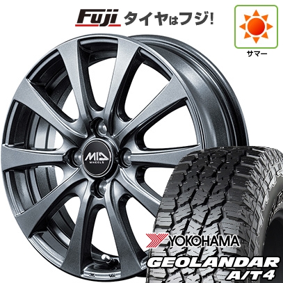 【新品 軽自動車】N-BOX タント スペーシア 夏タイヤ ホイール4本セット 155/65R14 ヨコハマ ジオランダー A/T4 G018 RBL MID WHEELS G10 4.5J 14インチ