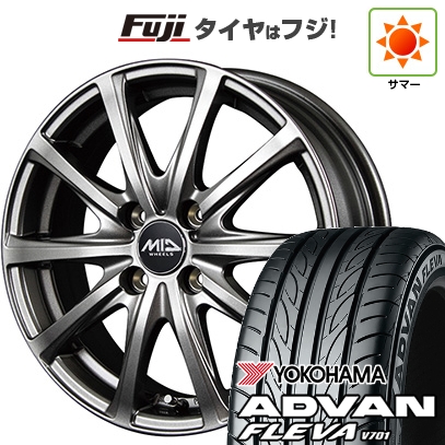 ADVAN - 【新品 軽自動車】エブリイワゴン 夏タイア 車輪4本仕掛ける 165/50R15 ヨコハマ 居住地ヴァン フレバV701 MID WHEELS V25 メタリックグレー 4.5J 15in 車、バイク、自転車-タイヤ、ホイール-夏タイヤ、ホイールセット