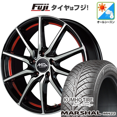 【新品国産車用5穴114.3】 | オールシーズンタイヤ ホイール4本セット | 205/50R17 | マーシャル MH22(限定) | MID WHEELS RX810 | 7J 17インチ