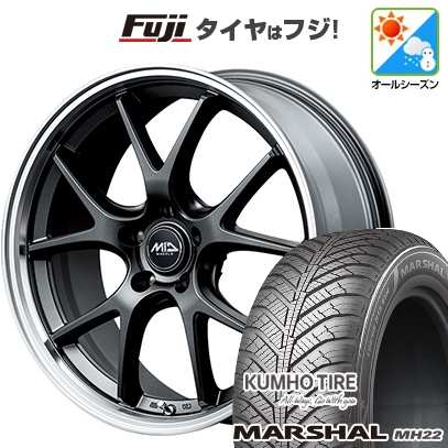 新品国産車用 5穴114.3車 オールシーズンタイヤ ホイール4本セット 235/55R18 マーシャル MH22(限定) MID WHEELS エグゼ5 Vセレクション 18インチ