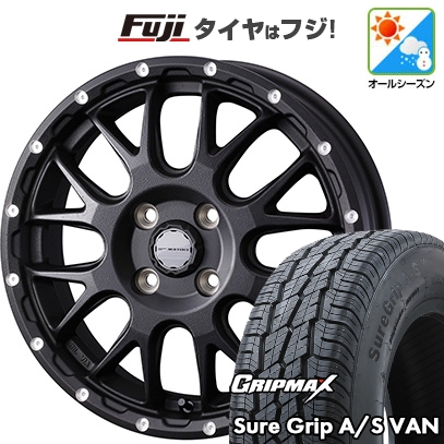 プロボックス(160系) | オールシーズンタイヤ ホイール4本セット | 155R14C 88/86T | シュアグリップ AS Van(2024年製) | マッドヴァンス 08 | 5J 14インチ