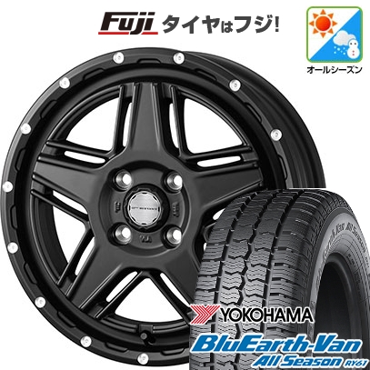 【新品 軽自動車】軽トラ 軽バン オールシーズンタイヤ ホイール４本セット 145/80R12 80/78N ヨコハマ ブルーアース Van RY61 マッドヴァンス 07 12インチ